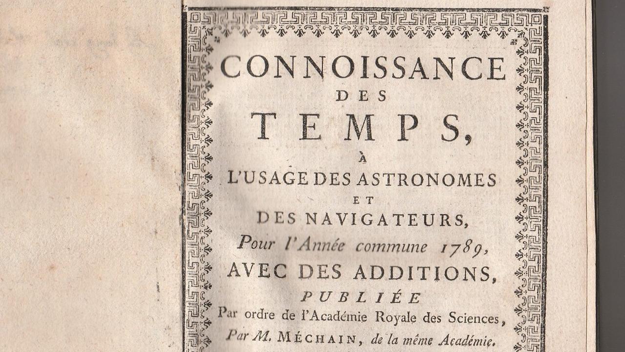 Titelseite der "Connoissance des Temps" für das Revolutionsjahr 1789