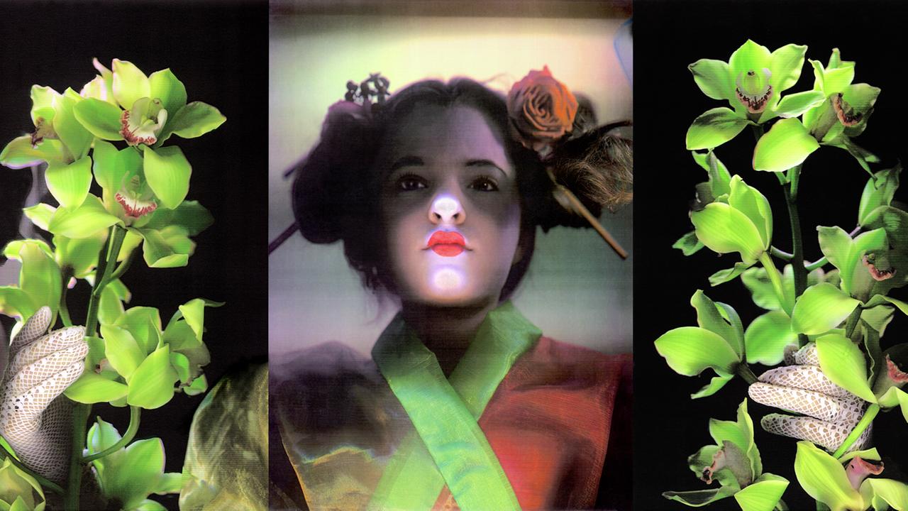 Lieve Prins, Amsterdam, "Girl with Flowers,drieluik", 2000, direkte Farbkopie vom Modell aus der Serie "Idols", Bildrechte: Klaus Urbons Lieve Prins, Amsterdam, "Girl with Flowers,drieluik", 2000, direkte Farbkopie vom Modell aus der Serie "Idols", Bildrechte: Klaus Urbons