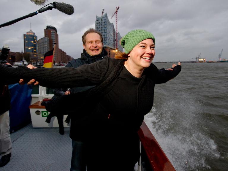Jens Kerstan und Katharina Fegebank, Spitzenkandidaten für die Bürgerschaftswahl 2015 in Hamburg