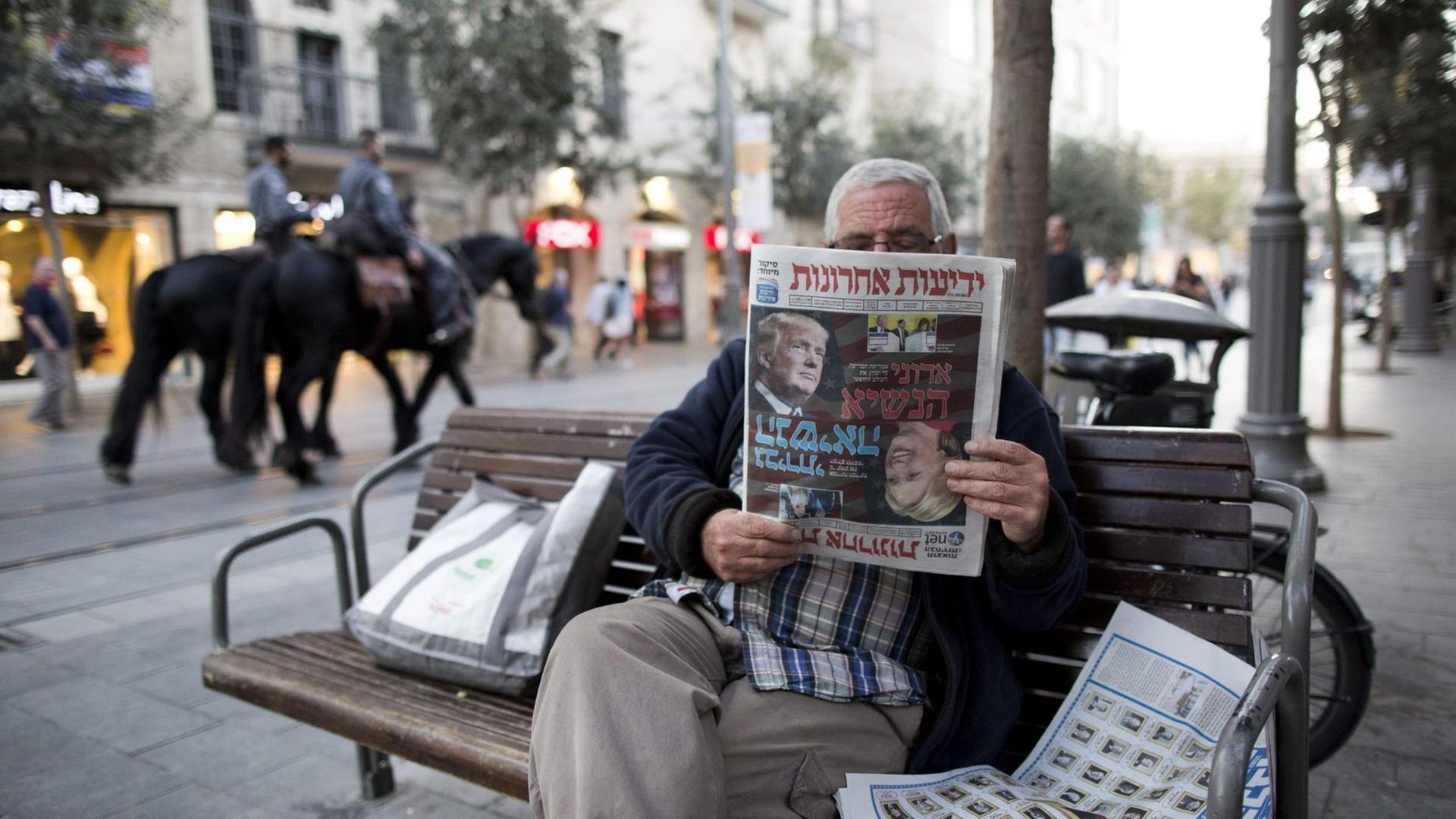 In Israel und Palästina sind die Reaktionen auf den Wahlsieg von Donald Trump gemsicht. In Israel und Palästina sind die Reaktionen auf den Wahlsieg von Donald Trump gemsicht.