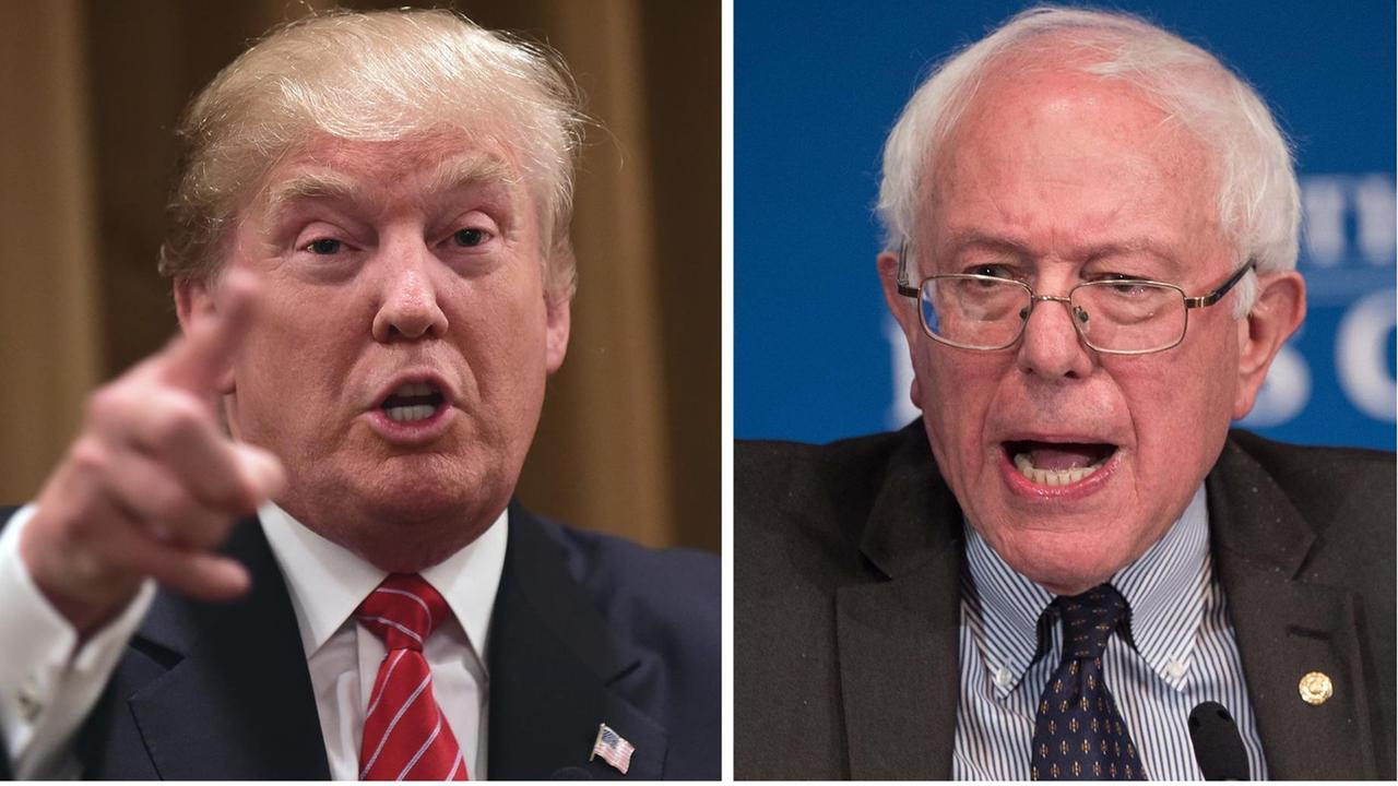 Außenseiter mit guten Chancen im US-Wahlkampf: Donald Trump (Republikaner) und Bernie Sanders (Demokraten) Außenseiter mit guten Chancen im US-Wahlkampf: Donald Trump (Republikaner) und Bernie Sanders (Demokraten)
