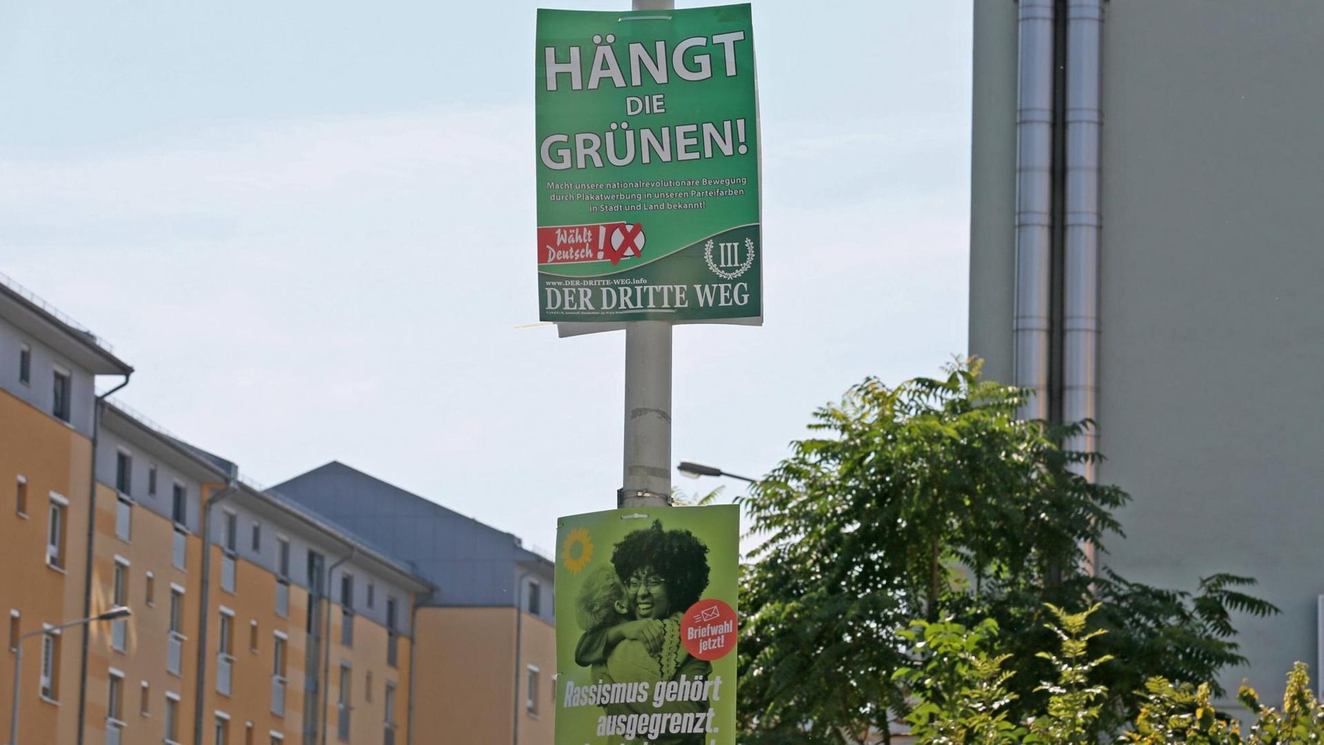 "Hängt die Grünen"-Plakate - Geldstrafe und Freispruch im Berufungsverfahren