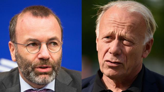 Manfred Weber (CSU) und Jürgen Trittin (Bündnis 90 / Die Grünen) in einer Bild-Kombination