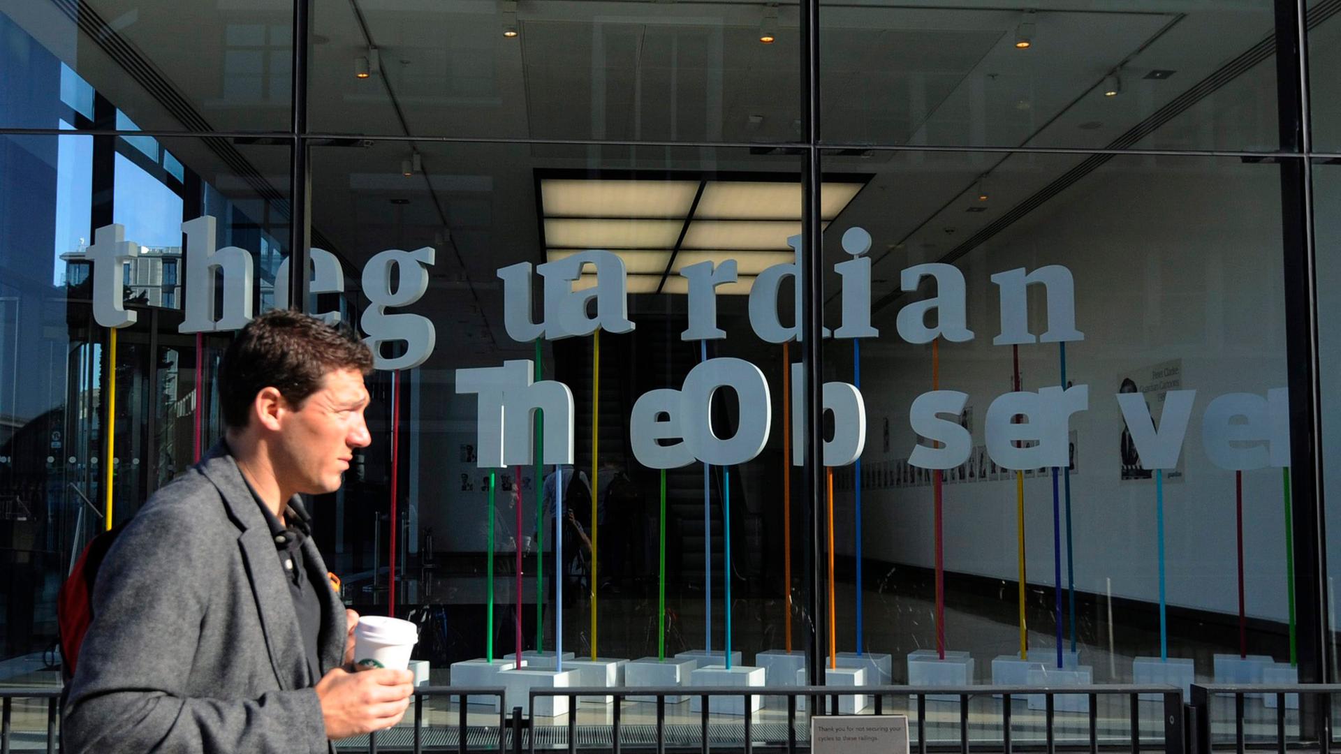 Vor der Redaktion vom Guardian in London Vor der Redaktion vom Guardian in London