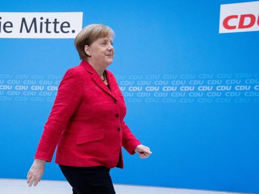Das Bild zeigt Bundeskanzlerin Angela Merkel am 5.3.2018 im Konrad-Adenauer-Haus.