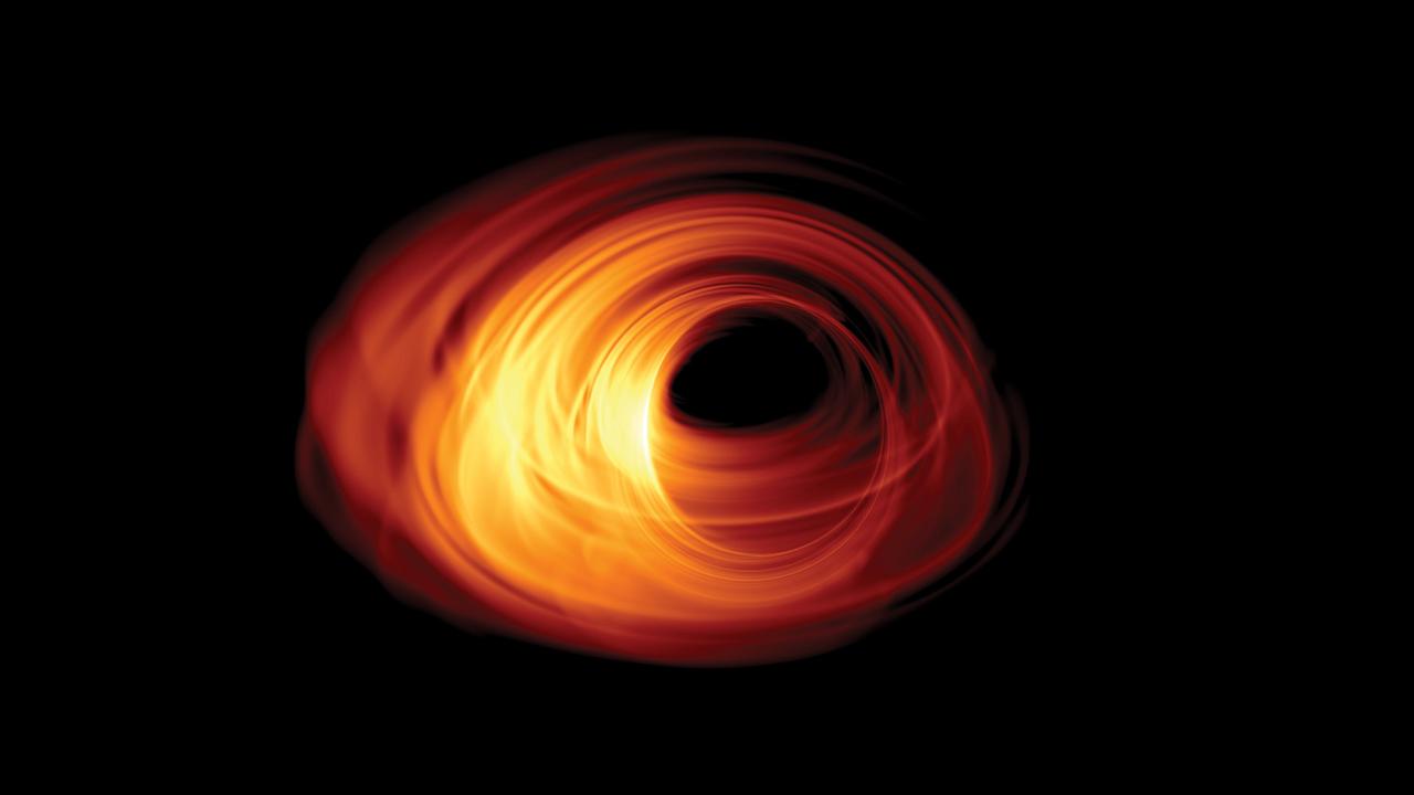 Simulierter Anblick des Schwarzen Lochs im Zentrum der Milchstraße
