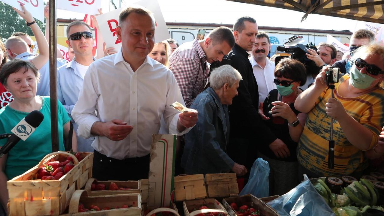Polens Präsident Andrzej Duda im Wahlkampf. Polens Präsident Andrzej Duda im Wahlkampf.