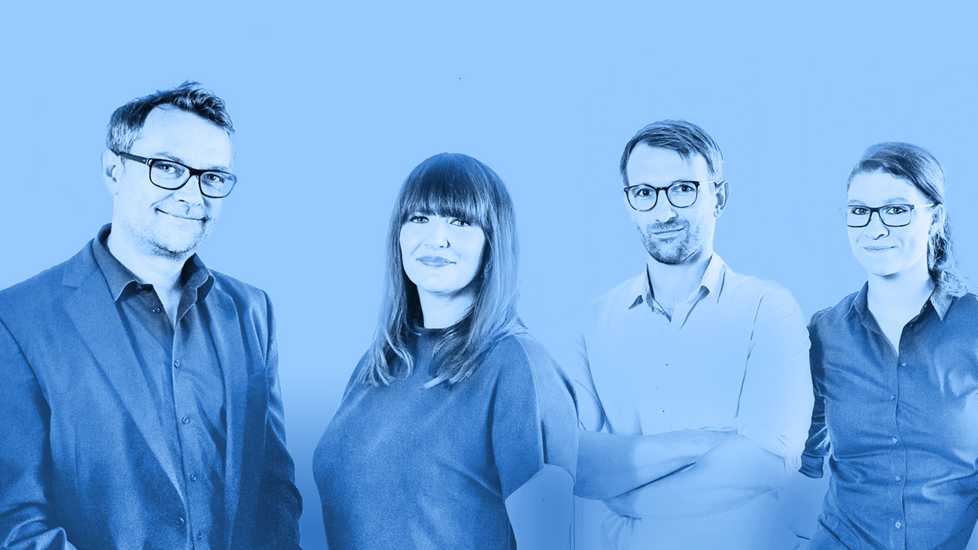 Zu sehen sind Dirk-Oliver Heckmann, Sarah Zerback, Philipp May und Ann-Kathrin Büüsker, die ModeratorInnen des Podcasts "Der Tag" Zu sehen sind Dirk-Oliver Heckmann, Sarah Zerback, Philipp May und Ann-Kathrin Büüsker, die ModeratorInnen des Podcasts "Der Tag"
