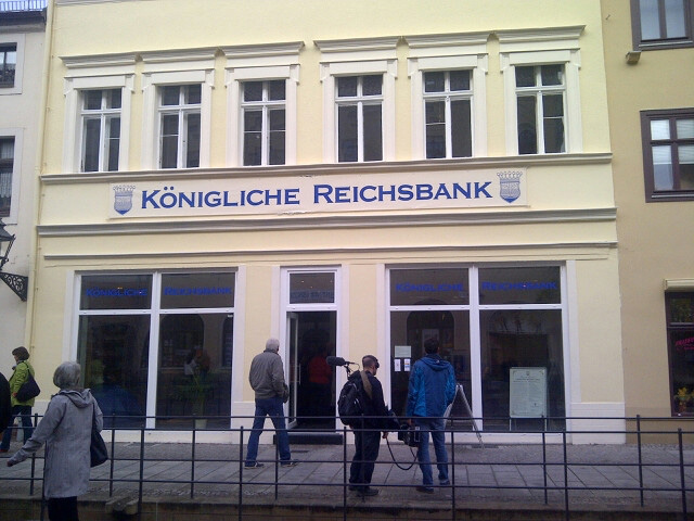 Die Reichsbank der selbst ernannten Reichsbürger in Wittenberg Die Reichsbank der selbst ernannten Reichsbürger in Wittenberg
