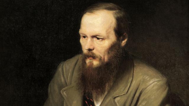 Der russische Dichter Fjodor Michailowitsch Dostojewski nach einem Porträt des Malers Perow.