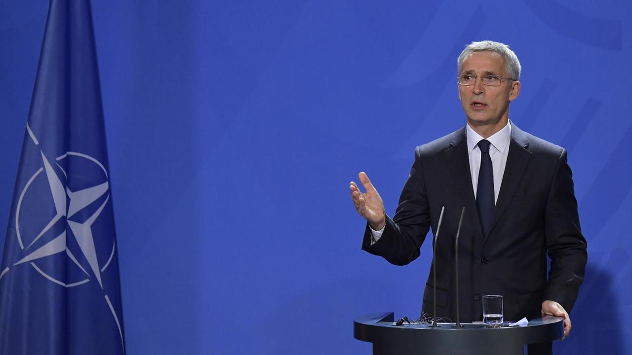 Das Foto zeigt NATO-Generalsekretär Jens Stoltenberg in Berlin. Das Foto zeigt NATO-Generalsekretär Jens Stoltenberg in Berlin.