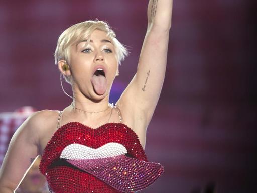 US-Sängerin Miley Cyrus bei einem Konzert im Jahr 2014