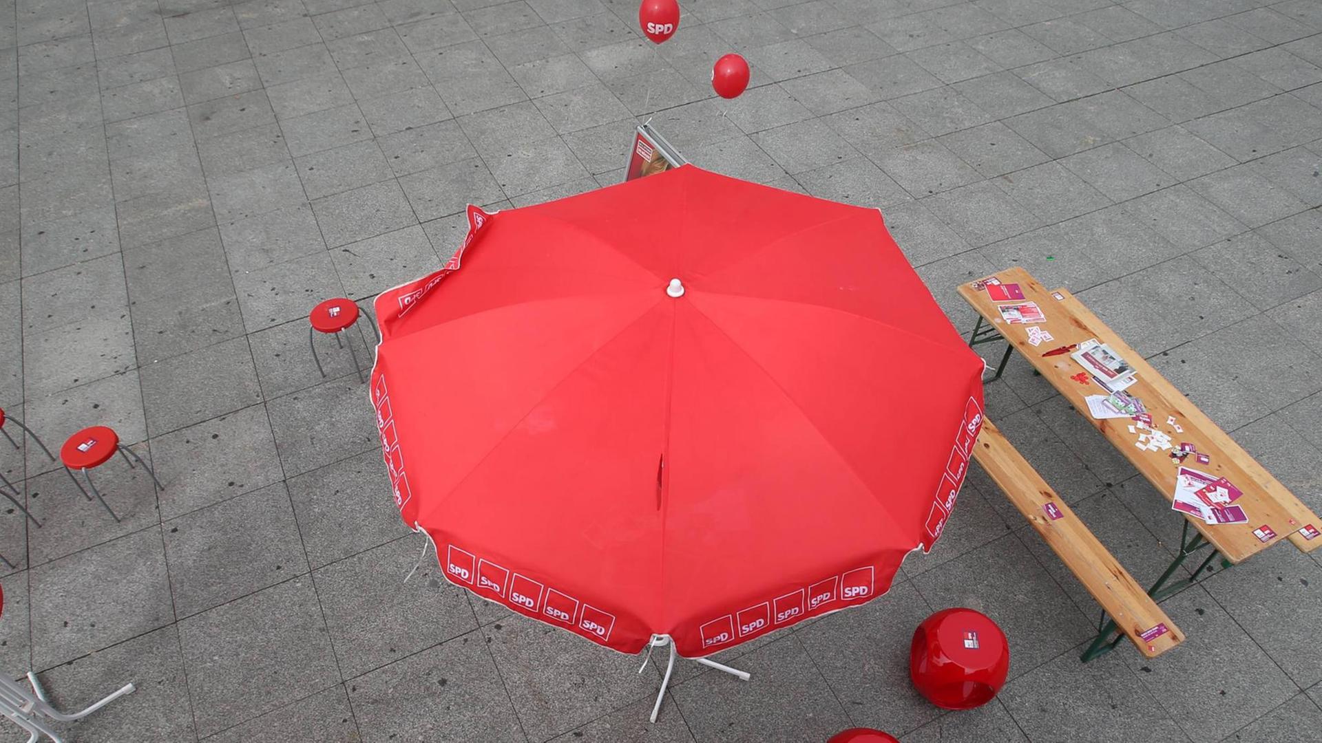 Ein Wahlstand der SPD Ein Wahlstand der SPD