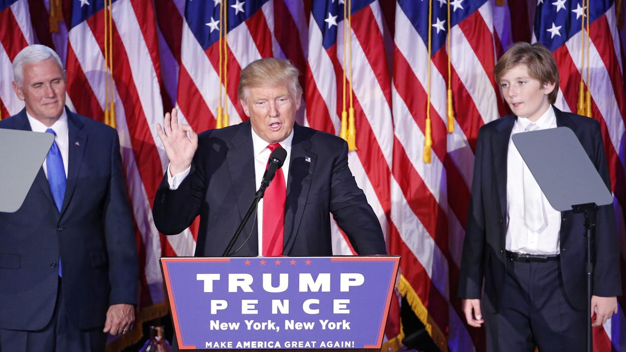 Donald Trump bei seiner Siegesrede in New York Donald Trump bei seiner Siegesrede in New York