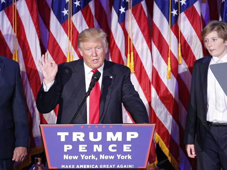 Donald Trump bei seiner Siegesrede in New York
