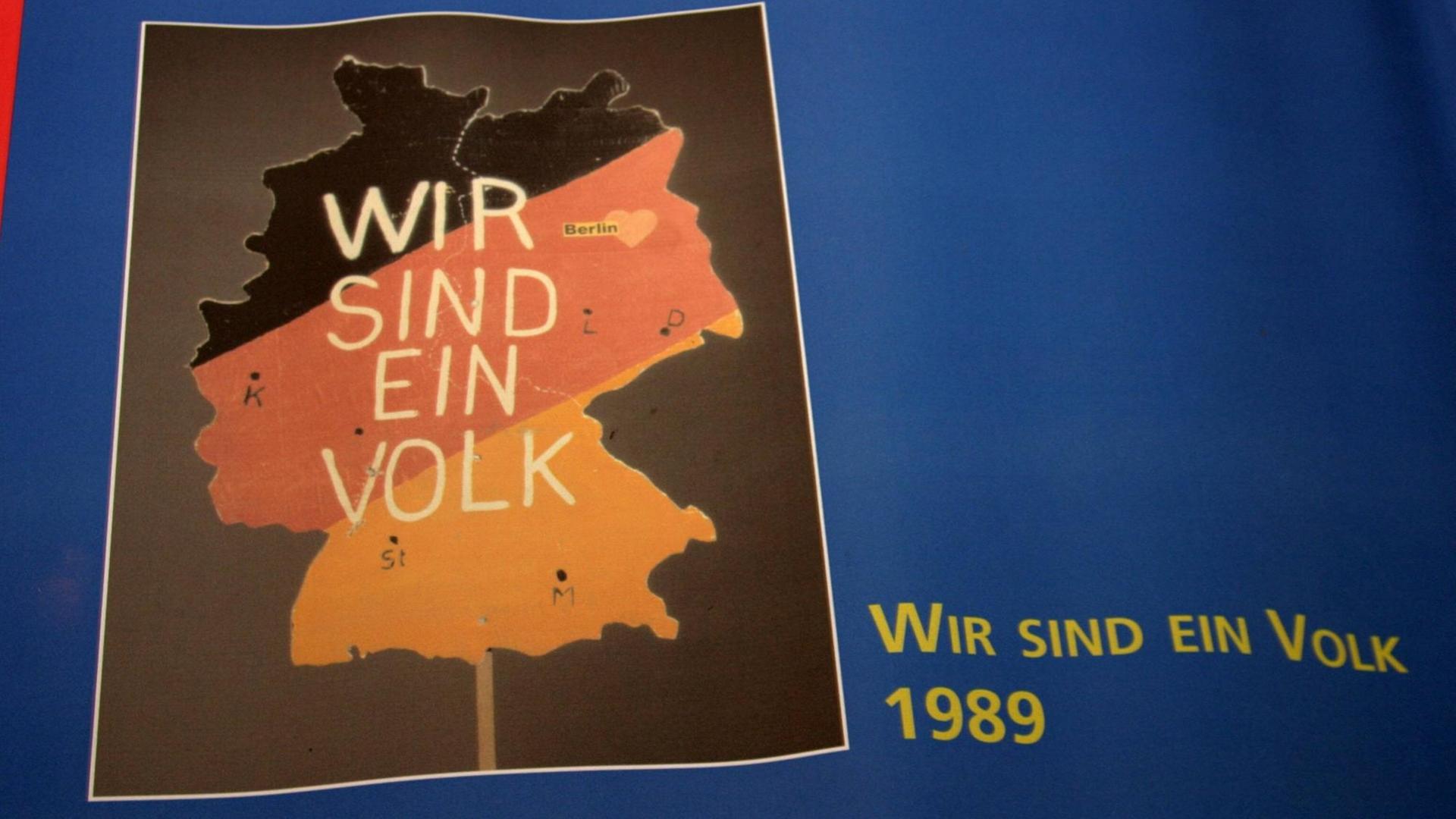 Plakat zur deutschen Einheit im Oktober 1989.