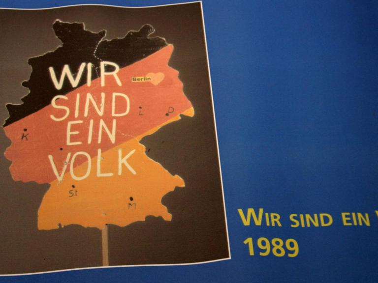 Plakat zur deutschen Einheit im Oktober 1989.