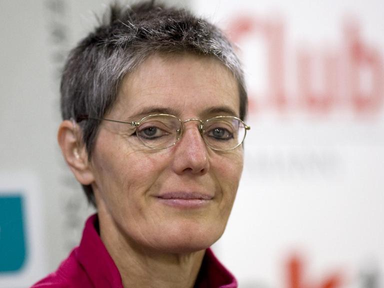 Die Buchautorin, Petra Morsbach, bei der Buchpräsentation "Der Cembalospieler", aufgenommen am 18.10.2008 auf der Buchmesse in Frankfurt am Main.