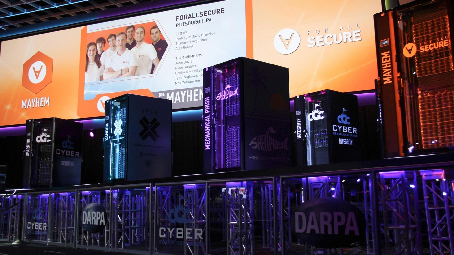 Supercomputer bei der Cyber Grand Challenge der Defense Advanced Research Projects Agency (DARPA) in Las Vegas, 4. August 2016