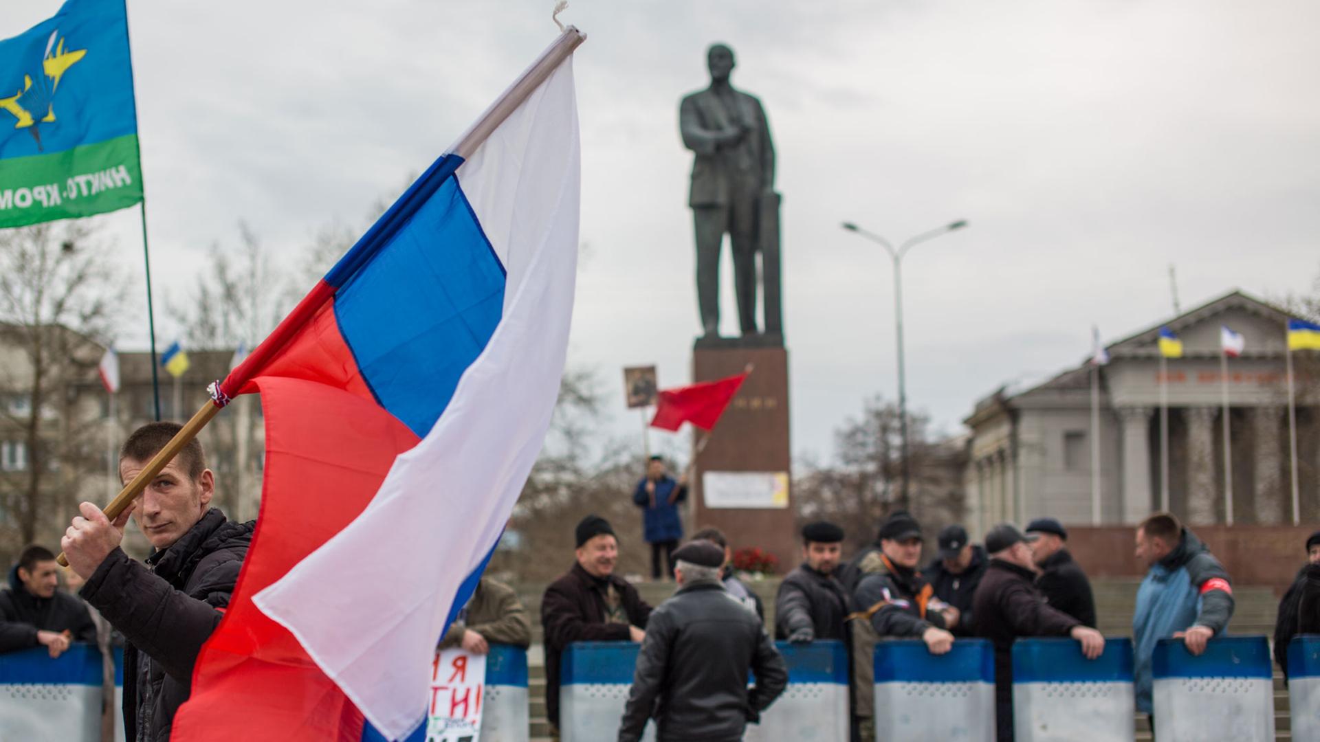 Eine pro-russische Kundgebung auf der Krim