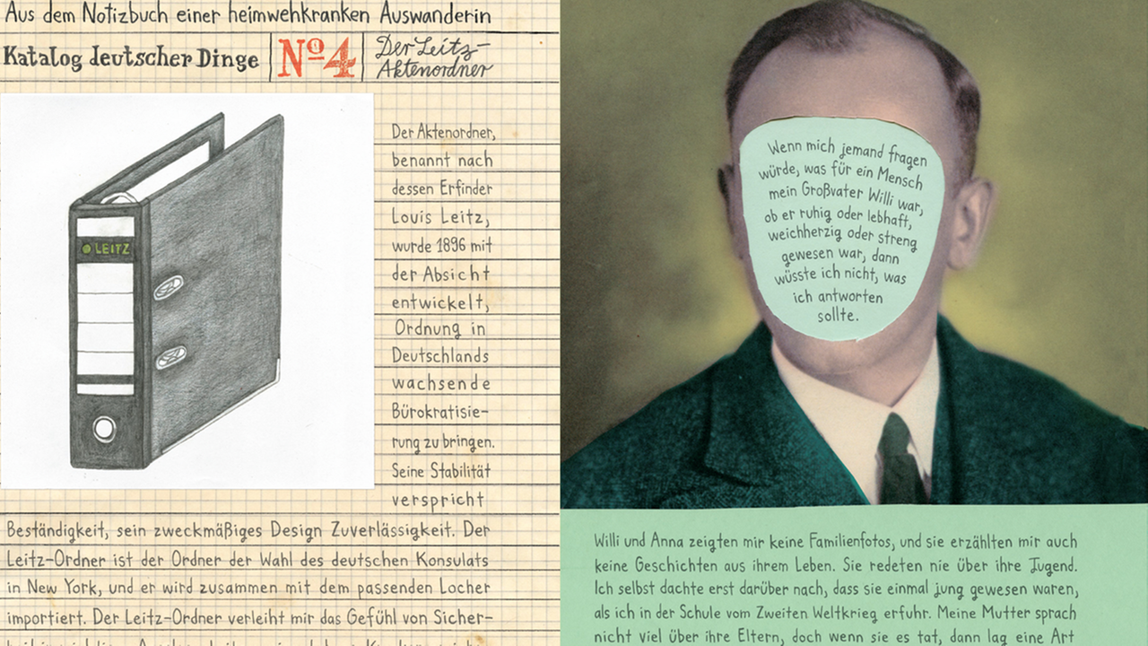 Zwei Buchseiten aus "Heimat" von Nora Krug (Collage) Zwei Buchseiten aus "Heimat" von Nora Krug (Collage)