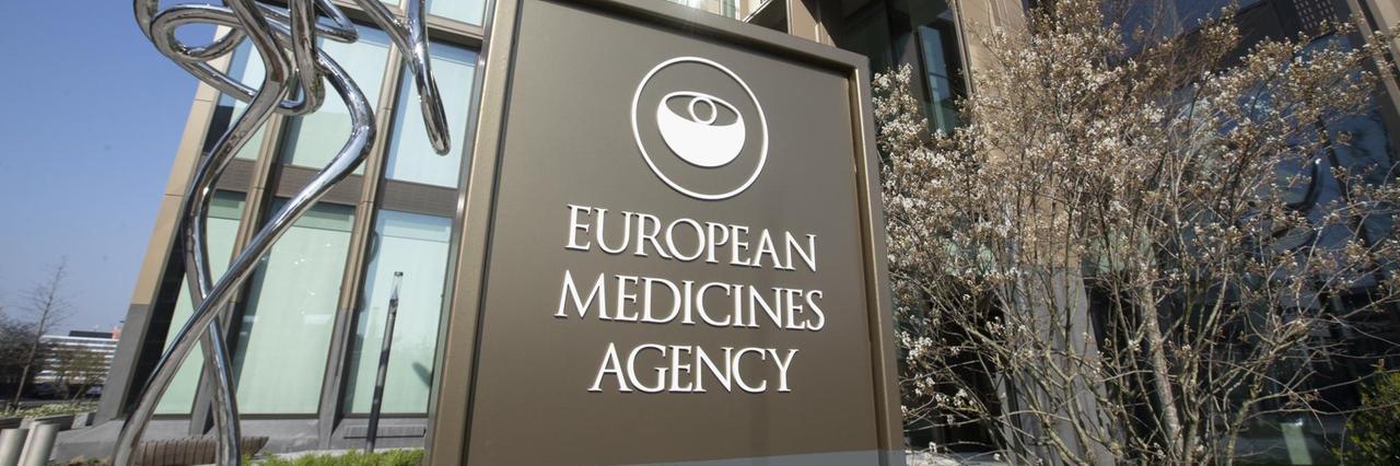 Der Eingangsbereich der Europäischen Arzneimittelbehörde (EMA) im Amsterdam. Der Eingangsbereich der Europäischen Arzneimittelbehörde (EMA) im Amsterdam.