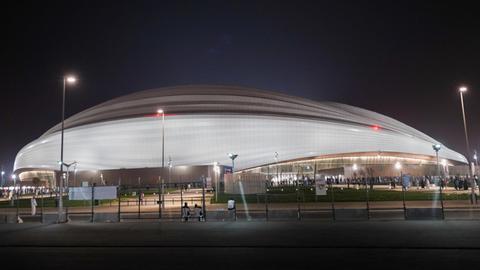 Das Al-Wakrah-Stadion im Gastgeberland der Fußball-WM 2022, Katar. Das Al-Wakrah-Stadion im Gastgeberland der Fußball-WM 2022, Katar.