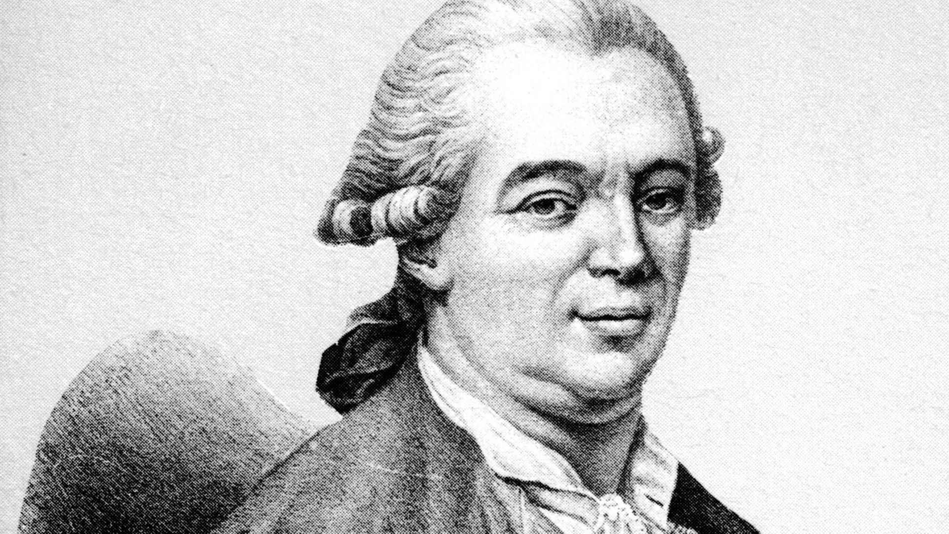 Schwarz-weiß-Abbildung von Franz Anton Mesmer Schwarz-weiß-Abbildung von Franz Anton Mesmer