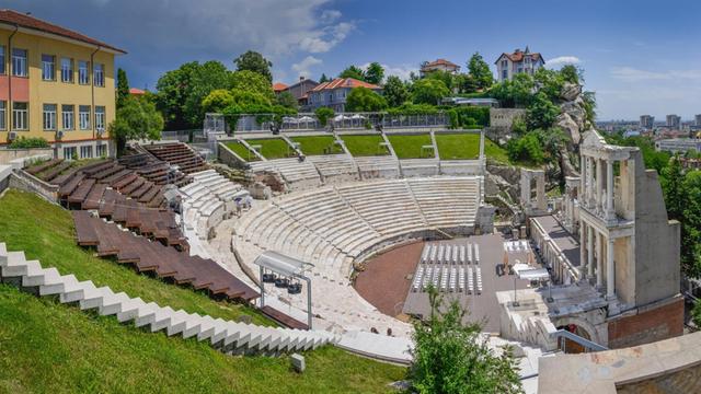 Römisches Theater und Altstadt in Plowdiw