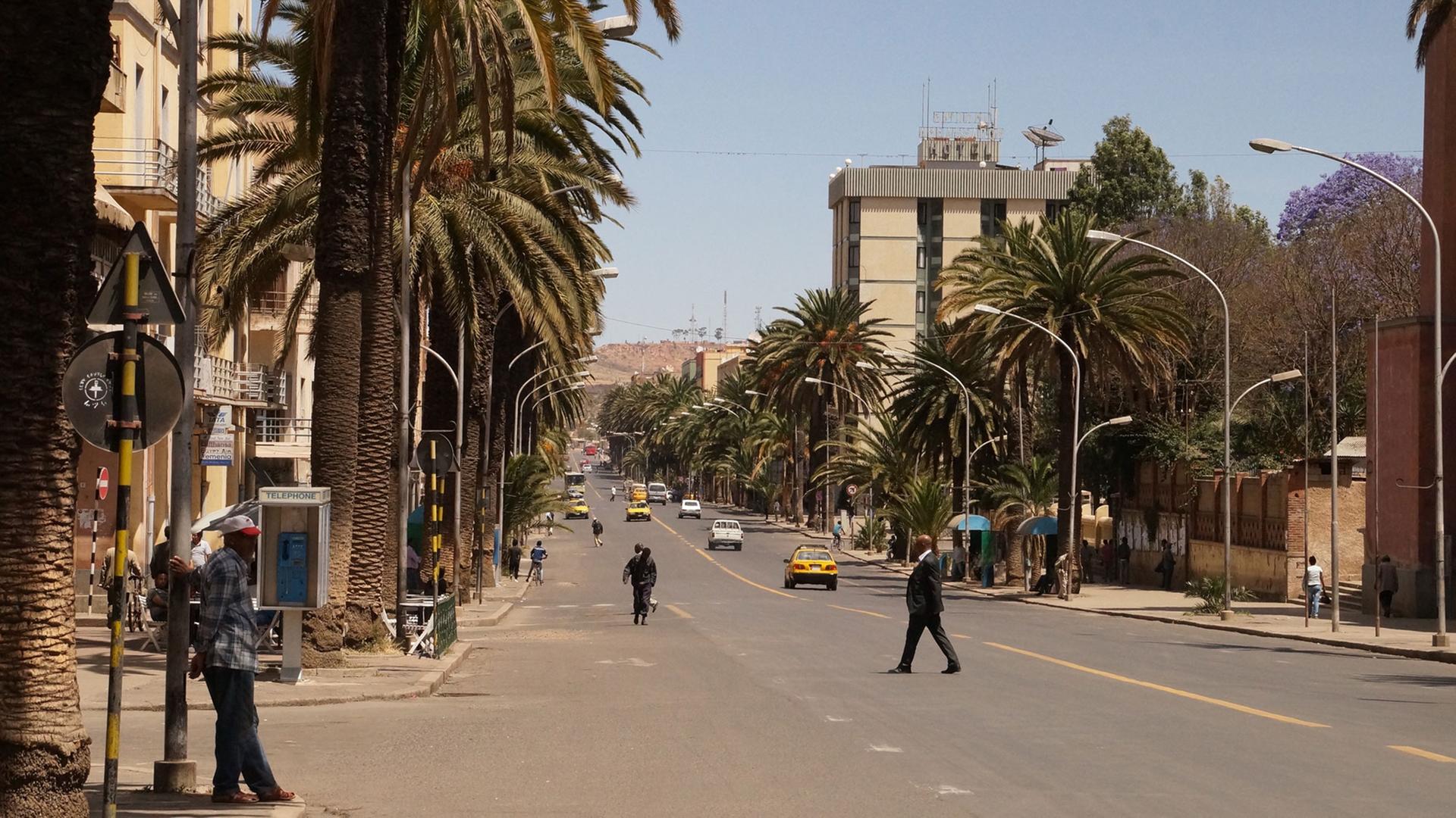 Das Straßenbild in Eritreas Hauptstadt Asmara Das Straßenbild in Eritreas Hauptstadt Asmara