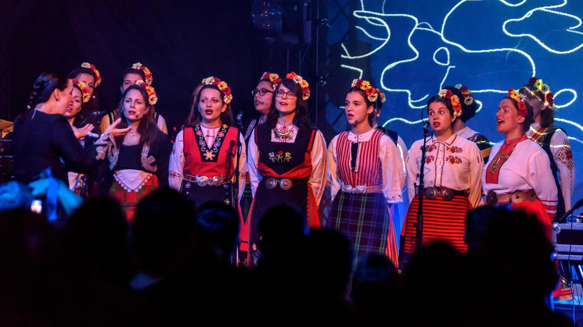 Die Bulgarian Voices auf dem Musikfestival Pop-Kultur Kulturbrauerei in Berlin-Prenzlauer Die Bulgarian Voices auf dem Musikfestival Pop-Kultur Kulturbrauerei in Berlin-Prenzlauer