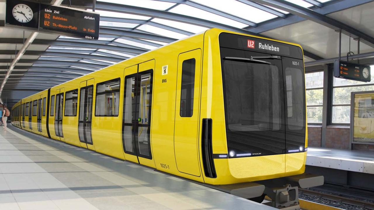 Neue Berliner U-Bahn der Baureihe IK (undatierte Aufnahme). Zunächst werden ab 2015 zwei Vorserienfahrzeuge auf den U-Bahnlinien U1 bis U4 getestet.