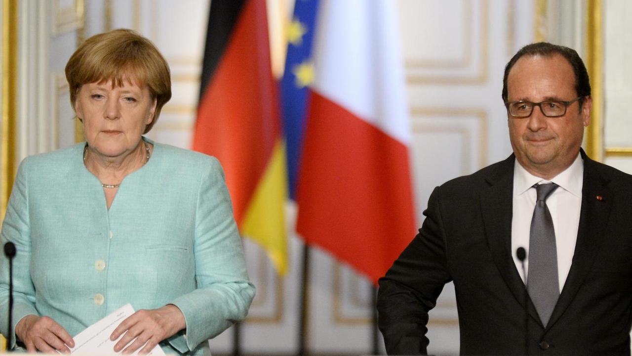 Bundeskanzlerin Angela Merkel und der französische Präsident Francois Hollande. Bundeskanzlerin Angela Merkel und der französische Präsident Francois Hollande.