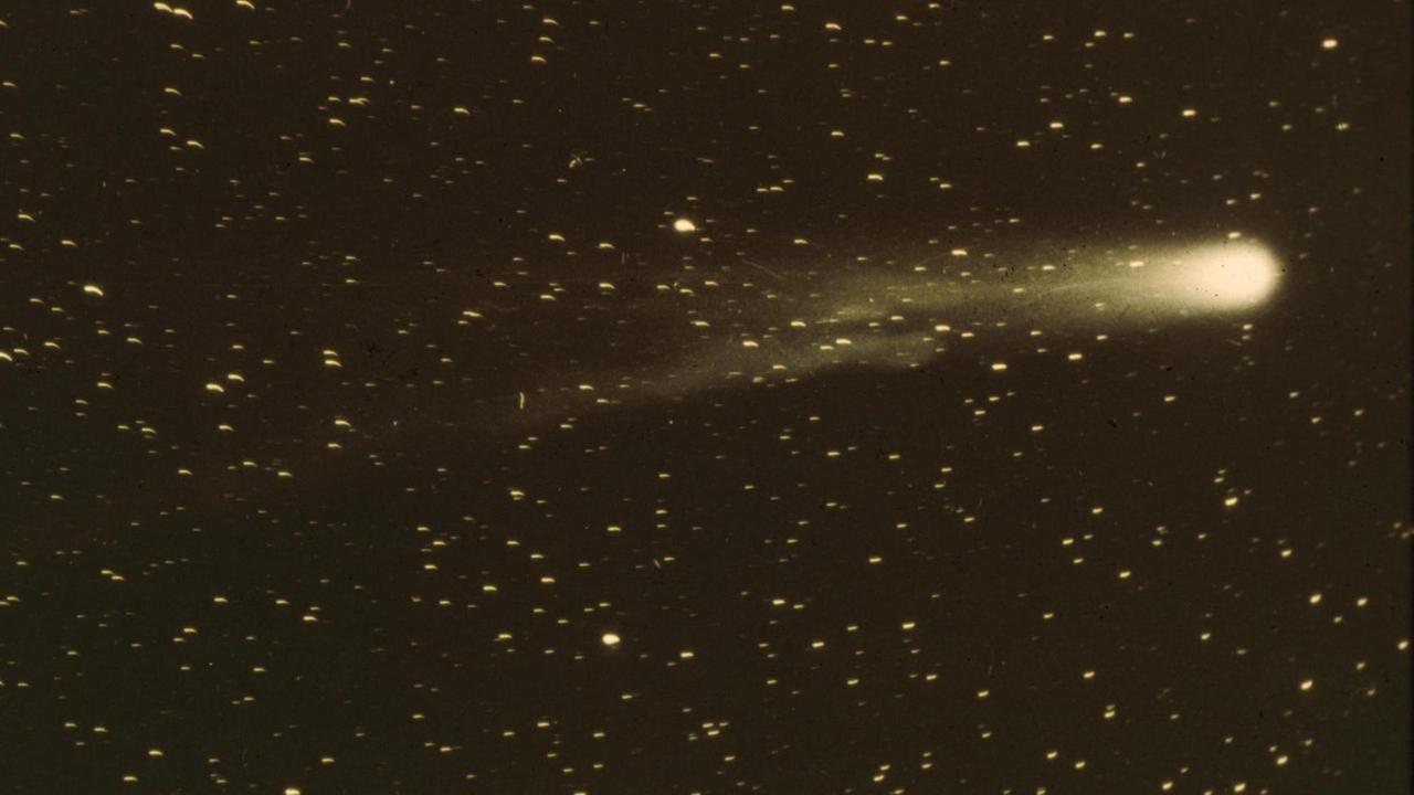 Teleskopaufnahme das Halleyschen Kometen.