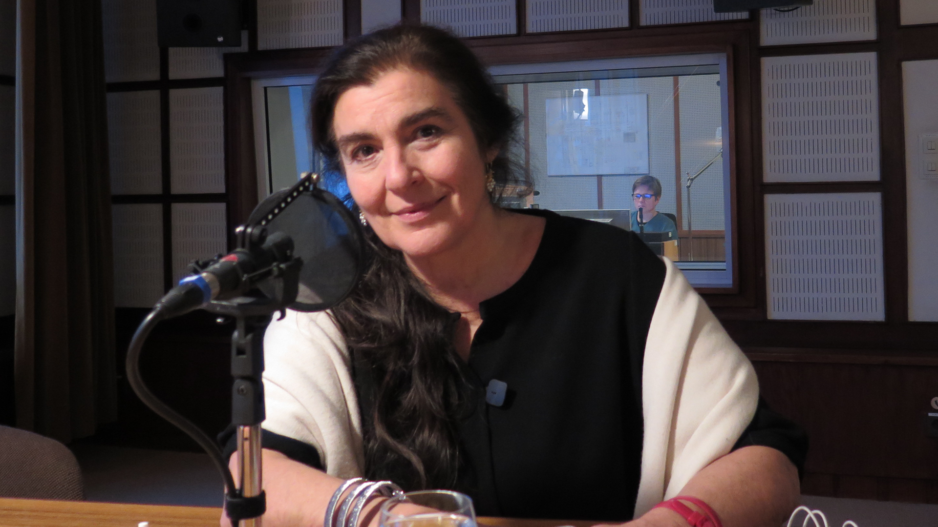 Die griechische Kulturministerin Lydía Koniórdou im Deutschlandradio Kultur Studio Die griechische Kulturministerin Lydía Koniórdou im Deutschlandradio Kultur Studio