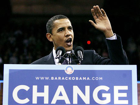 Barack Obama spricht zu seinen Anhängern in Madison, Wisconsin. Barack Obama spricht zu seinen Anhängern in Madison, Wisconsin.