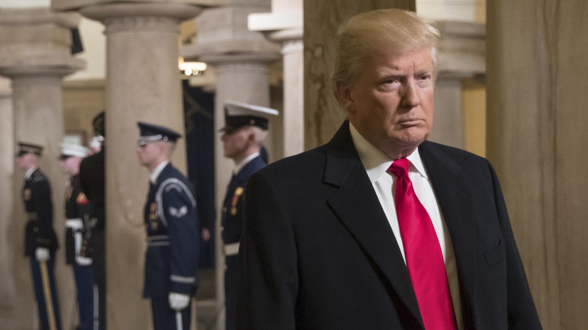 US-Präsident Donald Trump am 20. Januar 2017 bei seiner Amtseinführung im Kapitol in Washington.DC, USA US-Präsident Donald Trump am 20. Januar 2017 bei seiner Amtseinführung im Kapitol in Washington.DC, USA