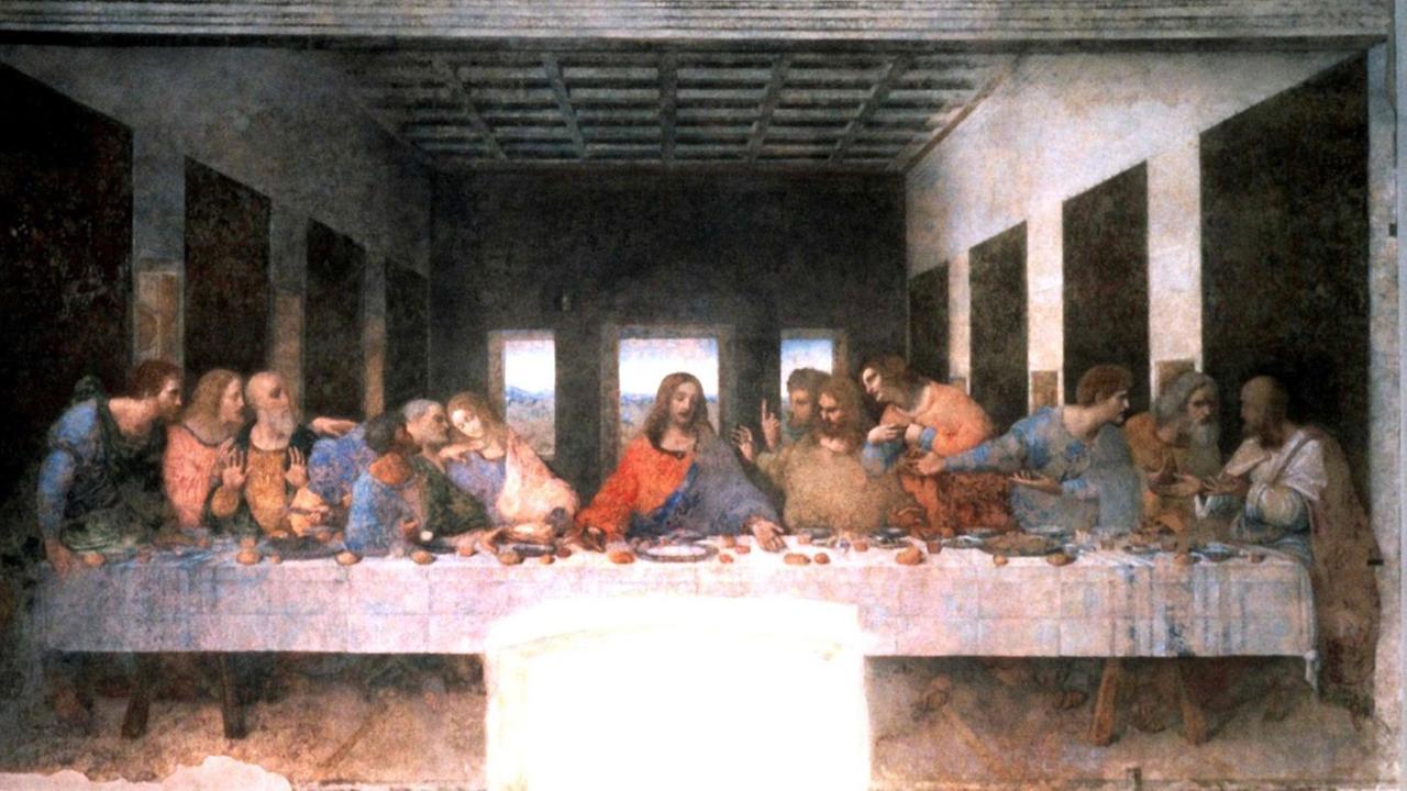 Das Fresko "Das Letzte Abendmahl" von Leonardo da Vinci in der Mailänder Kirche "Santa Maria delle Grazie". Das Fresko "Das Letzte Abendmahl" von Leonardo da Vinci in der Mailänder Kirche "Santa Maria delle Grazie".