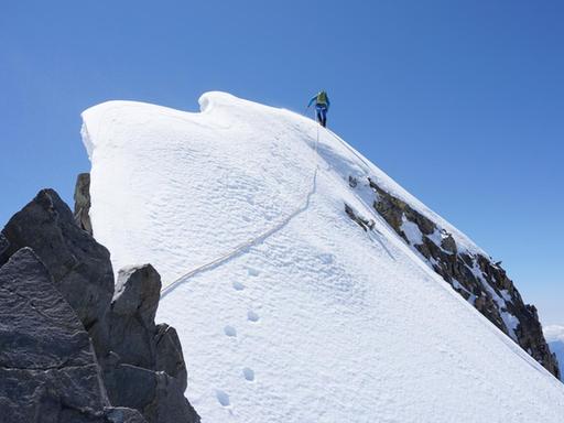 Letzte Schritte zum Bernina-Gipfel