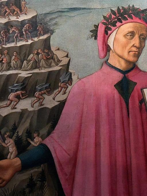 Nahansicht des Porträts von Dante Alighieri in Florenz, Kathedrale Santa Maria del Fiore. file_source: imago / UIG
