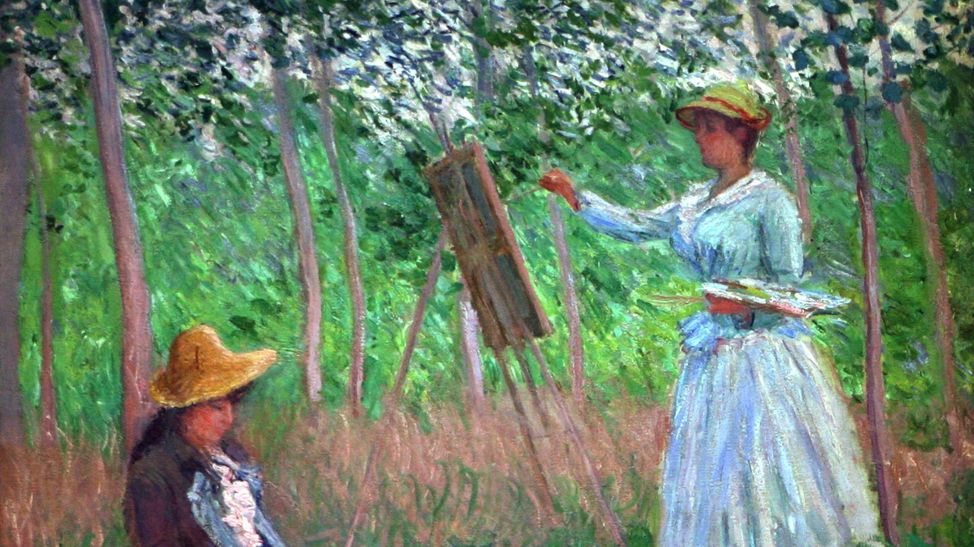 Die Ausstellung "Felder im Frühling" mit Bildern des impressionistischen Malers Claude Monet in der Staatsgalerie in Stuttgart. Zu sehen ist das Bild "Im Moor von Giverny" aus dem Jahr 1887. Die Ausstellung "Felder im Frühling" mit Bildern des impressionistischen Malers Claude Monet in der Staatsgalerie in Stuttgart. Zu sehen ist das Bild "Im Moor von Giverny" aus dem Jahr 1887.