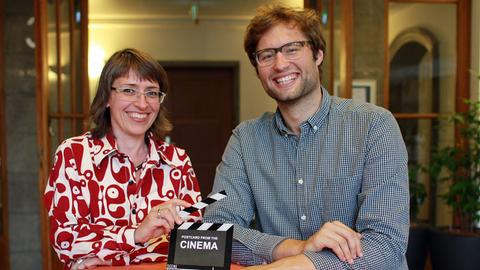 Susanne Burg und Patrick Wellinski, Redakteure und Moderatoren des Filmmagazins "Vollbild"