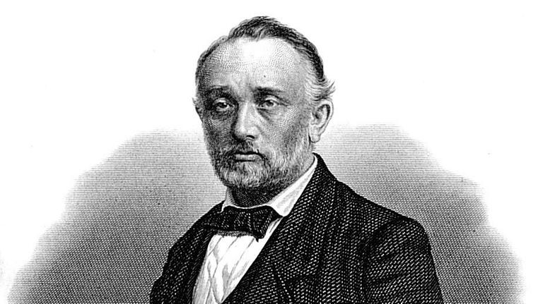 Zeitgenössisches Porträt des deutschen Arztes und Philosophen Ludwig Büchner (1824-1899). Zeitgenössisches Porträt des deutschen Arztes und Philosophen Ludwig Büchner (1824-1899).