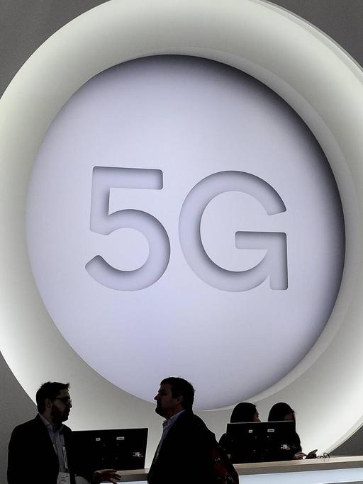 March 1, 2018 - Barcelona, Spain - 5G logo during the Mobile World Congress day 4, on March 1, 2018 in Barcelona, Spain.