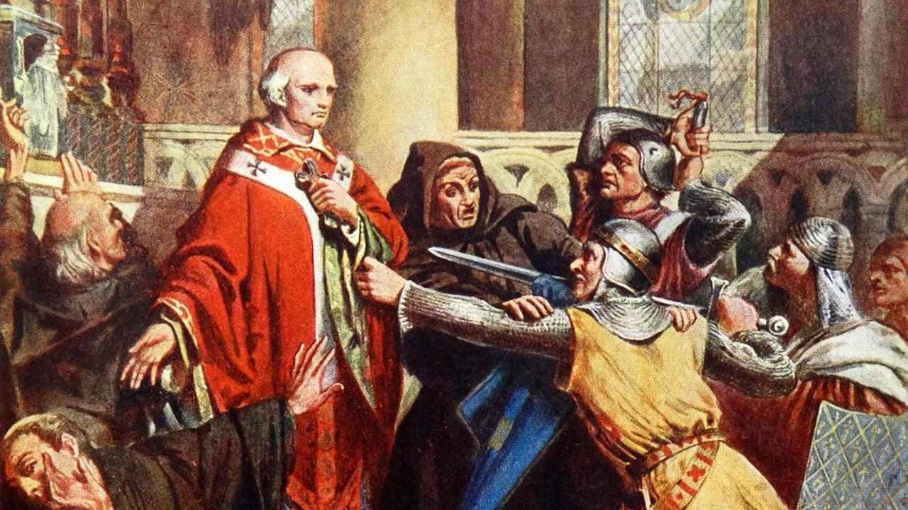 Eine künstlerische Darstellung der Ermordung des Thomas Becket Eine künstlerische Darstellung der Ermordung des Thomas Becket