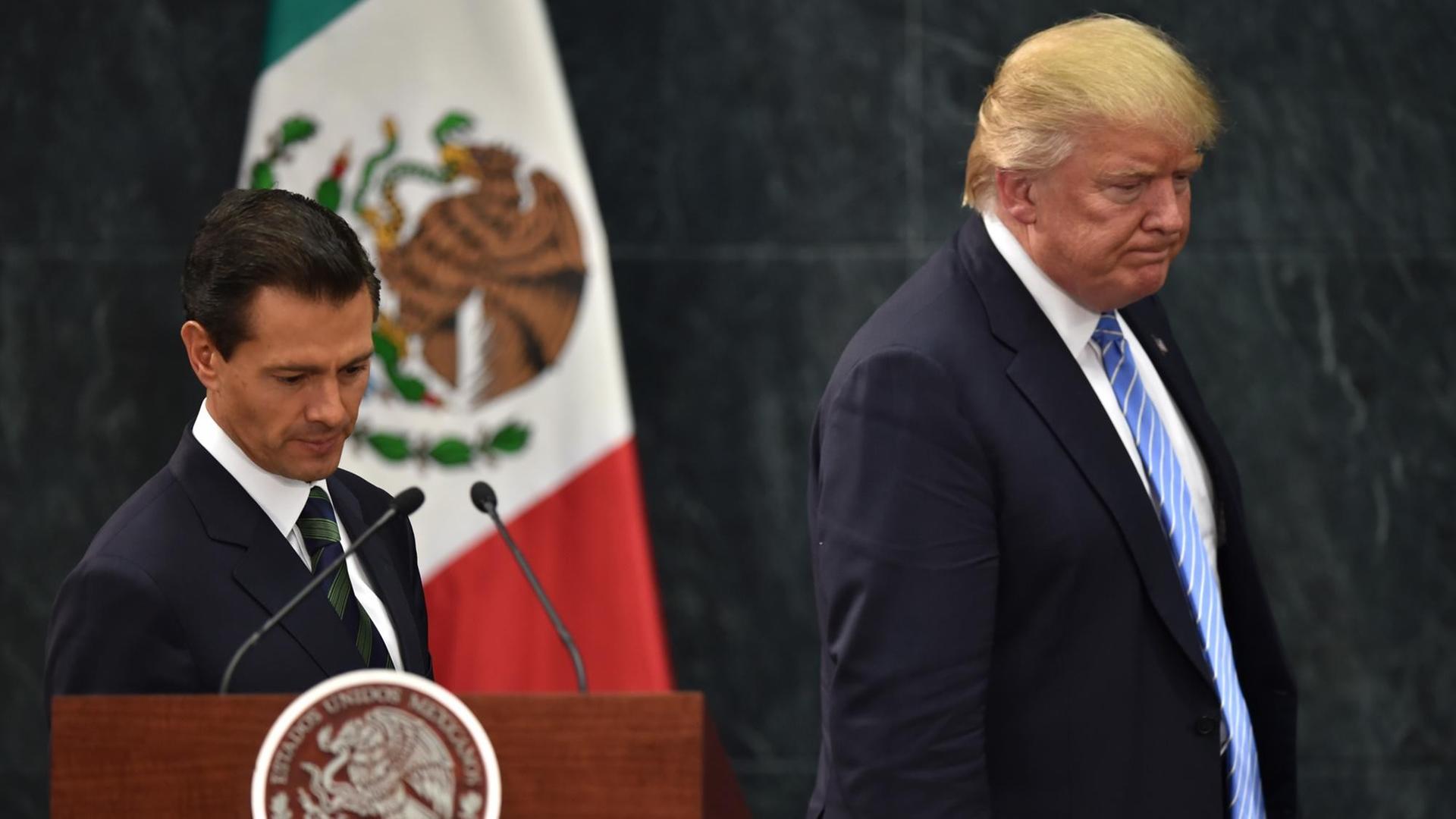 Der republikanische US-Präsidentschaftskandidat Donald Trump und der mexikanische Präsident Pena Nieto. Der republikanische US-Präsidentschaftskandidat Donald Trump und der mexikanische Präsident Pena Nieto.