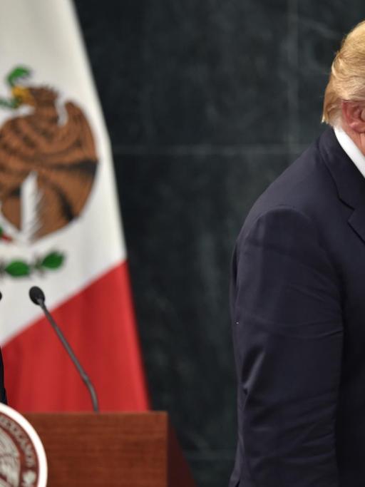 Der republikanische US-Präsidentschaftskandidat Donald Trump und der mexikanische Präsident Pena Nieto.