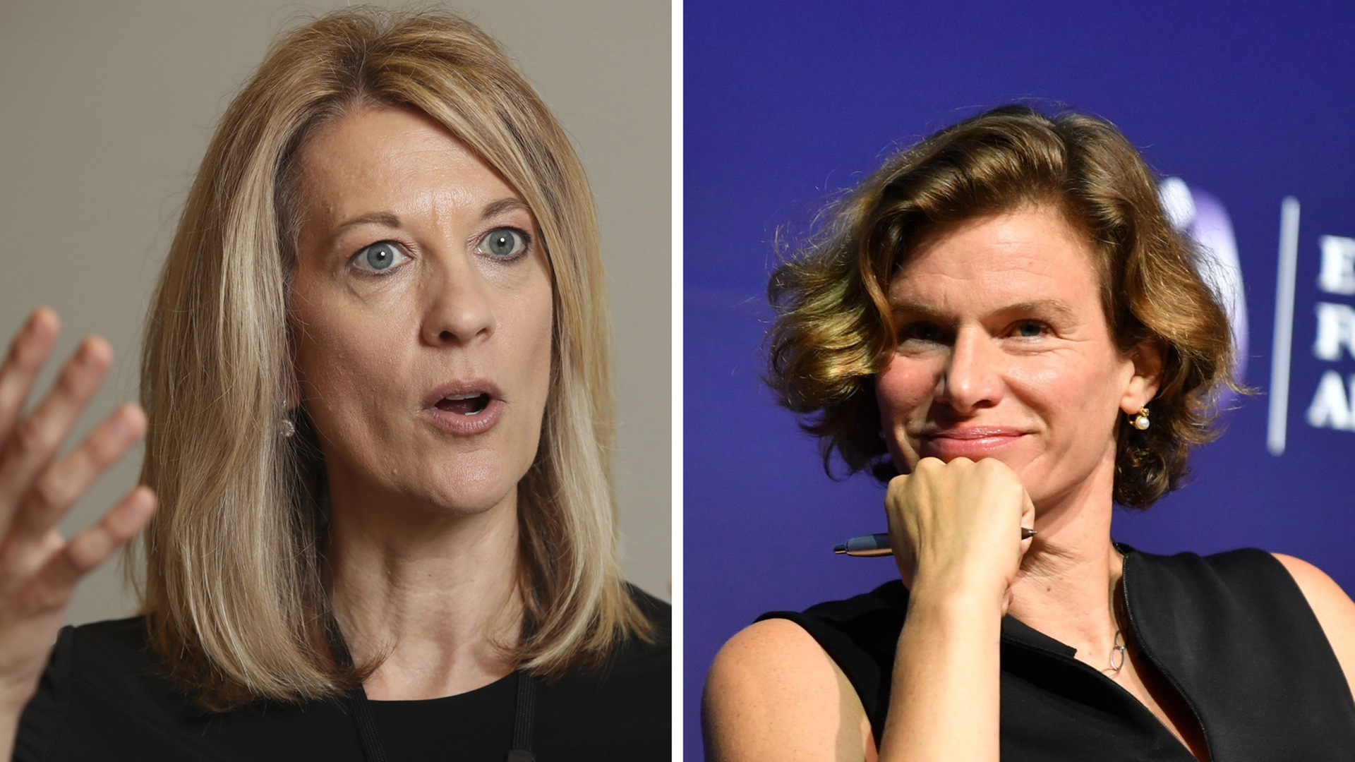 Die Wirtschaftswissenschaftlerin Stephanie Kelton von der Stony Brook University im US-Bundesstaat New York und Mariana Mazzucato, Professorin für Innovation und Werttheorie am University College in London (v.l.) Die Wirtschaftswissenschaftlerin Stephanie Kelton von der Stony Brook University im US-Bundesstaat New York und Mariana Mazzucato, Professorin für Innovation und Werttheorie am University College in London (v.l.)