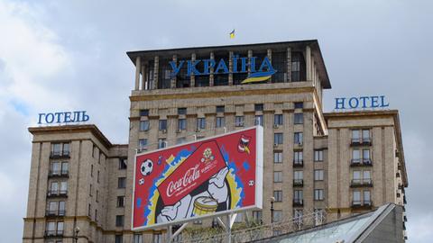 Das Hotel Ukraine in Kiew im Jahr 2012