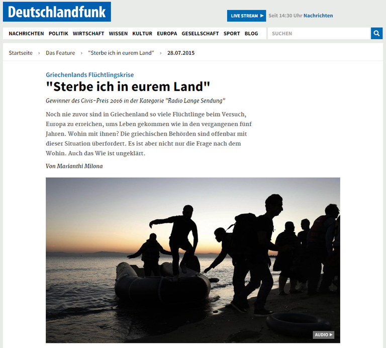 Die Webseite zum preisgekrönten Radiofeature "Sterbe ich in eurem Land" Die Webseite zum preisgekrönten Radiofeature "Sterbe ich in eurem Land"